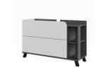Vicco Waschbeckenunterschrank, Anthrazit, Weiß, Holzwerkstoff, 2 Fächer, Rechteckig, 100x65x35 cm, Badezimmer, Badezimmerschränke, Waschbeckenunterschränke
