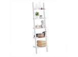 SoBuy Leiterregal, Weiß, Holzwerkstoff, 56x189x33 cm, Wohnzimmer, Regale, Bücherregale