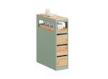 SoBuy Nischenregal, Grün, Holzwerkstoff, Holz, 23x82x65 cm, Badezimmer, Badezimmerschränke, Midischränke