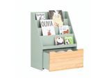 SoBuy Bücherregal, Grün, Natur, Holzwerkstoff, Holz, 62x80x30 cm, Kinder- & Jugendzimmer, Kindermöbel, Kinderregale