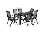 Juskys Gartengarnitur, Dunkelgrau, Metall, 7, Gartenmöbel, Gartenmöbel-Sets