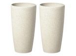Beliani Blumentopf, Beige, Stein, 42 cm, Dekoration, Blumen & Zubehör, Übertöpfe