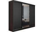 Kier Furniture Schiebetürenschrank, Schwarz, Graphit, Holzwerkstoff, 200x205x59 cm, Schlafzimmer, Kleiderschränke, Schwebetürenschränke