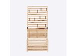 Home Deluxe Sichtschutz-Bank, Braun, Holz, 80x171x40 cm, Gartenmöbel, Gartenbänke