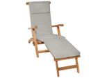 Beautissu Deckchairauflage, Hellgrau, Textil, 45x5x175 cm, Outdoor-Kissen, Liegenauflagen
