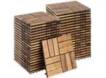 tectake Terrassenfliesen, Braun, Holz, Quadratisch, 31x2.2x31 cm, Gartenzubehör, Terrassenboden & Balkonbodenbelag, Terrassenfliesen