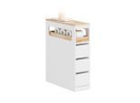 SoBuy Nischenregal, Weiß, Holzwerkstoff, Holz, 23x82x65 cm, Badezimmer, Badezimmerschränke, Midischränke