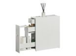 [en.casa] Seitenschrank, Weiß, Holzwerkstoff, 16x58x48 cm, Badezimmer, Badezimmerschränke