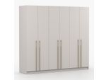 imoebel24 Drehtürenschrank, Kaschmir, Holzwerkstoff, 6 Fächer, 230x210x55 cm, Schlafzimmer, Kleiderschränke, Drehtürenschränke