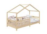 Idimex Hausbett, Natur, Holz, Kiefer, Mode, 96x138x206 cm, FSC Mix, Kinderzimmer & Jugendzimmer, Kindermöbel, Kinderbetten, Hausbetten