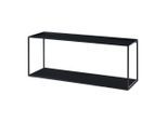 [en.casa] Wandregal, Schwarz, Metall, 2 Fächer, 90x35x25 cm, Wohnzimmer, Regale, Wandregale