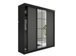 Kier Furniture Schiebetürenschrank, Schwarz, Graphit, Holzwerkstoff, 200x205x59 cm, Schlafzimmer, Kleiderschränke, Schwebetürenschränke