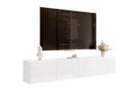 Idohome Tv-Lowboard, Weiß Hochglanz, Holzwerkstoff, Rechteckig, 200x36x40 cm, Wohnzimmer, Wohnwände, Lowboards, Lowboards stehend