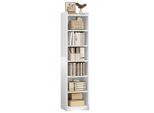 Muvu Bücherregal,, Weiß, Holzwerkstoff, 40x180x30 cm, Wohnzimmer, Regale, Bücherregale