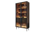 Compleo24 Vitrine, Braun, Holzwerkstoff, 91.5x195x39 cm, Wohnzimmer, Wohnwände, Vitrinenschränke