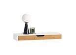 SoBuy Wandregal, Weiß, Natur, Holzwerkstoff, 60x8x25 cm, Wohnzimmer, Regale, Wandregale
