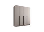 Mirjan24 Kleiderschrank, Kaschmir, Schwarz, Holzwerkstoff, 9 Fächer, Rechteckig, 200x215x58 cm, Schlafzimmer, Kleiderschränke, Drehtürenschränke