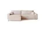 Bromarkt Ecksofa, Creme, Textil, 4-Sitzer, L-Form, 272x143 cm, Wohnzimmer, Sofas & Couches, Wohnlandschaften, Ecksofas