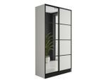 Kier Furniture Kleiderschrank, Weiß, Transparent, Holzwerkstoff, 105x205x39 cm, Schlafzimmer, Kleiderschränke, Drehtürenschränke