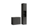Mokebo Badmöbel-Set, Schwarz, Holzwerkstoff, 103x180x34 cm, Badezimmer, Badmöbelsets & Badmöbelserien, Badmöbel-Set