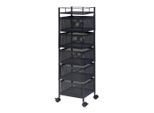 [en.casa] Rollwagen, Schwarz, Metall, Rollen, 27x94.5x27 cm, Esszimmer, Servierwagen