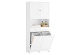 SoBuy Badezimmerschrank, Weiß, Holzwerkstoff, 78x181x38 cm, Badezimmer, Badezimmerschränke, Hochschränke