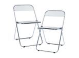 [en.casa] Klappstuhl-Set, Transparent, Metall, 46x74x47 cm, Esszimmer, Stühle, Klappstühle