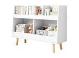 Bücherregal,, Weiß, Holzwerkstoff, 60x80x25 cm, Wohnzimmer, Regale, Bücherregale