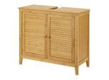 [en.casa] Waschbeckenunterschrank, Natur, Holz, Bambus, 67x60x30 cm, Badezimmer, Badezimmerschränke, Waschbeckenunterschränke