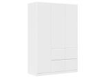 Xora Kleiderschrank , Weiss , Holzwerkstoff , 2 Fächer , 4 Schublade(n) Schubladen , 136x197x54 cm , Blauer Engel, Goldenes M, BQ - Bündnis für Qualität, Made in Germany , In verschiedenen Grössen erhältlich, in verschiedenen Holzdekoren erhältlich , Schlafzimmer, Komplette Schlafzimmer und Serien, Schlafzimmerserie