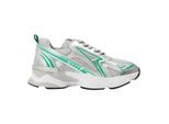 Steve Madden Dames-sneakers met strasssteentjes en grof gaas, platte zool (Groen/multikleurig)