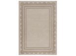 Flair Rugs , Beige , Textil , Bordüre , rechteckig , 120x170 cm , Reach, AZO-frei, Handmade in India , für Fußbodenheizung geeignet, pflegeleicht ,
