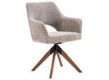 Livetastic , Taupe, Walnussfarben , Holz, Metall, Textil , Buche , massiv , 60x89x65.5 cm , Sitzfläche 360° drehbar ,