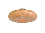 Good & Mojo , Naturfarben , Holz , Bambus , rund , 60x17x60 cm , LED-Leuchtmittel austauschbar ,