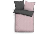 Wendebettwäsche BIBERNA "HERMAL Melange Flanell uni, kuschelig weich", lila (brombeer), B/L: 135cm x 200cm, 1 Stk., 1 Stk., Flanell, B/L: 80cm x 80cm, 2 Stk., Flanell, Obermaterial: 100% Baumwolle, Bettwäsche, Wendebettwäsche, Flanell in Melangeoptik, Winterbettwäsche, Made in Germany