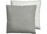 Kissenbezug BIBERNA "HERMAL Melange Flanell uni, mit Reißverschluss, Wendekissenbezug", grau (sturmgrau), B:80cm L:80cm, Flanell, Obermaterial: 100% Baumwolle, Kissenbezüge, Kissenbezug, Feinflanell, Made in Germany zertifiziert, kuschelig weich, mit Paspel