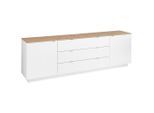 Mid.you Lowboard , Weiss, Eiche Artisan , Holzwerkstoff , 3 Fächer , 3 Schublade(n) Schubladen , 240x77x44 cm , Wohnzimmer, TV Möbel, Lowboards