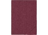 Spannbettlaken BIBERNA "HERMAL Melange Flanell uni, kuschelig weich", rot (burgund), L:200cm, Flanell, Obermaterial: 100% Baumwolle, Bettlaken, Spannbettlaken, 100% Baumwolle, weich+warm, Matratzenhöhe bis 22 cm, Made in Germany