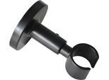 Deckenträger für Gardinenstangen "Deckenträger für Ø 20 mm", schwarz (schwarz, matt), SCHÖNER WOHNEN-KOLLEKTION, Gardinenstangenhalterungen, Deckenträger für Gardinenstangen, Serie Einzelprogramm Leon Ø 20 mm