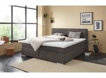Boxspringbett COTTA "SIMBA, inkl. Taschenfederkernmatratze H3 oder H4 und Komforttopper", braun (grau), L:209cm, Komplettbetten, Boxspringbett, Strukturstoff-Bezug, Liegefläche wahlweise 120x200 bis 200x200 cm