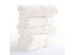 Gaestehandtuecher HAMMETEX "5er Set, 30x50 cm, weich & saugstark, 100% Baumwolle", weiß (creme), B:30cm L:50cm, Frottier, Frottee, Handtücher, mit Bordüre, einfarbig, Schlaufe, 100% Baumwolle Frottee