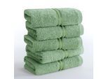 Gaestehandtuecher HAMMETEX "5er Set, 30x50 cm, weich & saugstark, 100% Baumwolle", grün (salbeigrün), B:30cm L:50cm, Frottier, Frottee, Handtücher, Gaestehandtuecher, mit Bordüre, einfarbig, Schlaufe, 100% Baumwolle Frottee