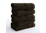 Gaestehandtuecher HAMMETEX "5er Set, 30x50 cm, weich & saugstark, 100% Baumwolle", braun, B:30cm L:50cm, Frottier, Frottee, Handtücher, Gaestehandtuecher, mit Bordüre, einfarbig, Schlaufe, 100% Baumwolle Frottee
