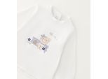 T-Shirt MINIBANDA "BABY GIRL SWEATER", Mädchen, Gr. 18, optical weiß, 95% Baumwolle, 5% Elasthan, Shirts T-Shirt