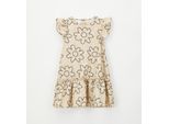 Sommerkleid IDO "BABY GIRL SUMMER DRESS", Mädchen, Gr. 5A, EURO-Größen, beige, antracite, 100% Baumwolle, Kleider Sommerkleid