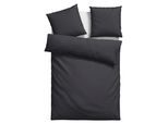 Bettwäsche BRUNO BANANI "Jassen", grau (schwarz, grau), B/L: 135cm x 200cm, 1 Stk., 1 Stk., Flanell, B/L: 80cm x 80cm, 2, Flanell, Obermaterial: 100% Baumwolle, Bettwäsche, Bettwäsche, moderne Bettwäsche aus Baumwolle, Streifen-Design, mehrere Qualitäten