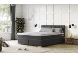 Boxspringbett COTTA "Simba erhältlich in verschiedenen Breiten, Farben und Härtegraden", schwarz, L:209cm, Komplettbetten, Boxspringbett, Bezugsstoff: Struktur fein