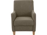 Sessel HOME AFFAIRE "Palmera, B: 70 cm", grün (oliv), B:70cm H:93cm T:75cm, 100% Polyester;Struktur (100% Polyester);Luxus-Microfaser in Lederoptik (100% Polyester), Sessel, Sessel, mit Federkern