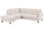 Ecksofa HOME AFFAIRE "Palmera L-Form, B: 236 cm", beige (natur), B:236cm H:89cm T:212cm, 100% Polyester;Struktur (100% Polyester);Luxus-Microfaser in Lederoptik (100% Polyester), Sofas, Ecksofa, optional Bettfunktion & Bettkasten, Federkern