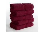 Gaestehandtuecher HAMMETEX "5er Set, 30x50 cm, weich & saugstark, 100% Baumwolle", rot (bordeaux), B:30cm L:50cm, Frottier, Frottee, Handtücher, Gaestehandtuecher, mit Bordüre, einfarbig, Schlaufe, 100% Baumwolle Frottee